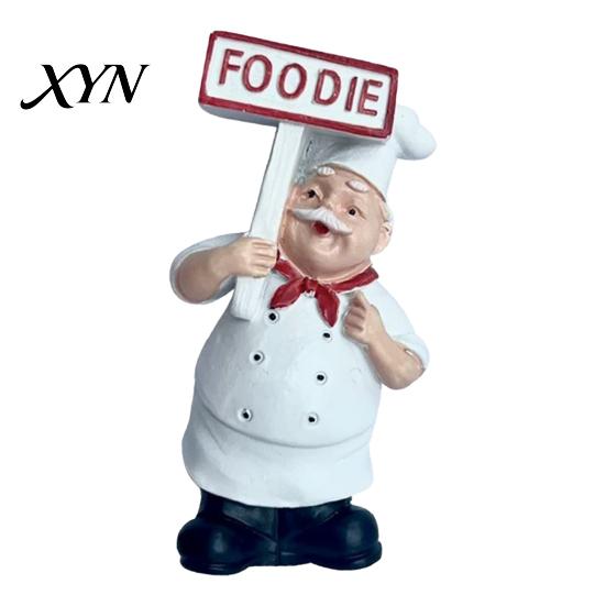Decorative Fridge Magnet Cartoon Fat Chef Magnet, Hand-painted 3D Refrigerator Picture Photo Holder for Home Office Kitchen Decoration