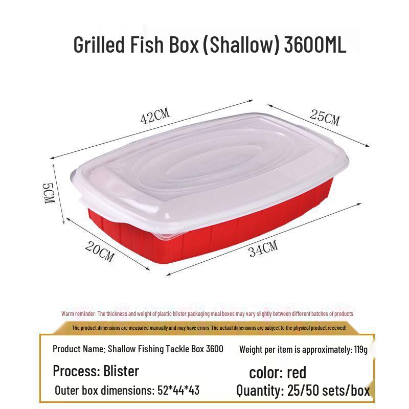 Disposable Grilled Fish Takeaway Containers with Lids