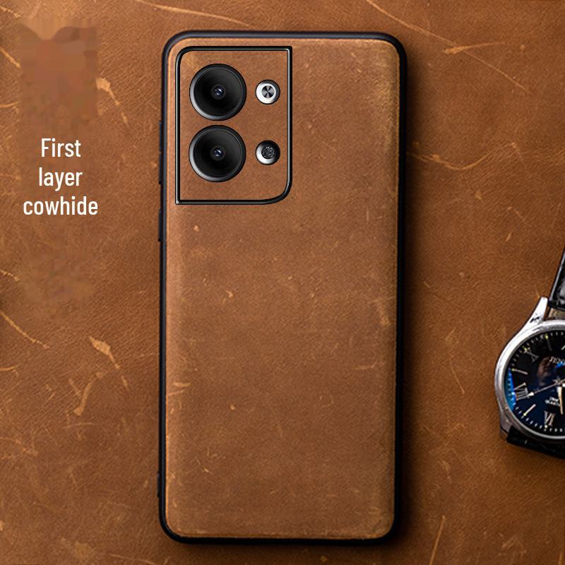 

Genuine Leather Protective Cover for OPPO Reno9 9PRO & Reno9Pro+ Reno7 вино красного