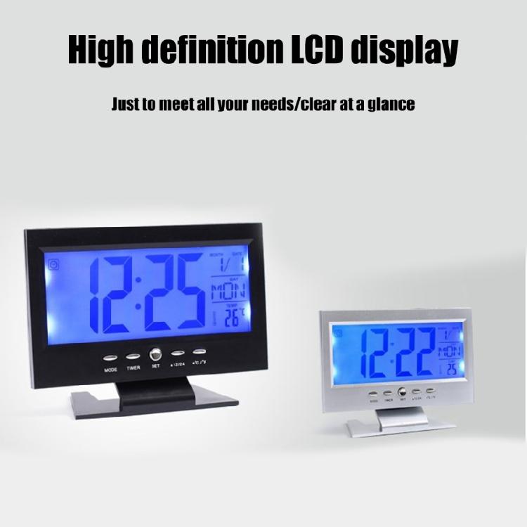 Digital Alarm Clock Battery Powereds with Voices Activated Backlit for Heavy Sleepers and Home Aesthetic