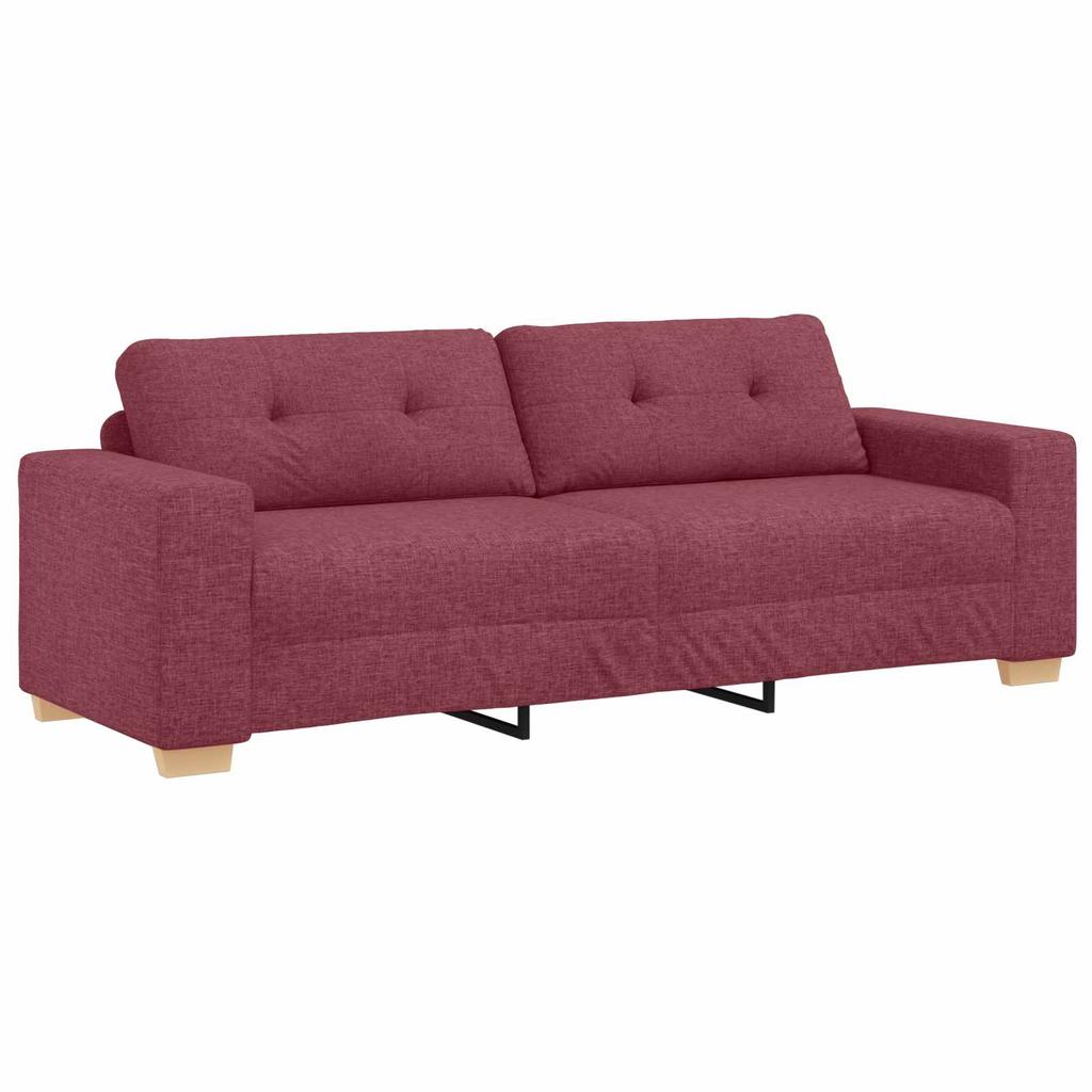 3 Piece Sofa Set Wind Red 221 x 80 x 80 cm Linen Blend Fabric