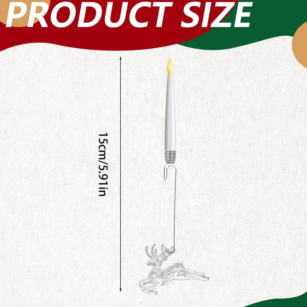 Candles For Christmas Tree Christmas Decor Icicle Birds Elk LED Candle Ornaments With Remote Timer For Tree Home Fireplace
