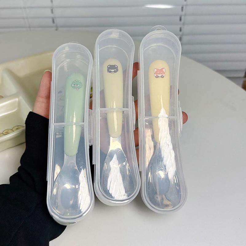 Spoon Kawaii Household Fall Prevention 304 Stainless Steel Baby Children Complementary Food Spoon Tableware Girl