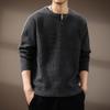 High-End Men's Retro Henley Collar Knitwear - Autumn Casual Loose Fit Sweater
