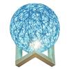 PLEAVIT Table Lamp, Bedside Light, Rattan, Bedroom Lighting, Modern, Japanese Style, Round, Globe, Moon, Star, Blue
