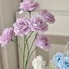 Fashion 3 Heads Simulated Rose Bouquet Silk Rose Soft Artificial Flowers Vintage Flower Bouquet Photography Props
