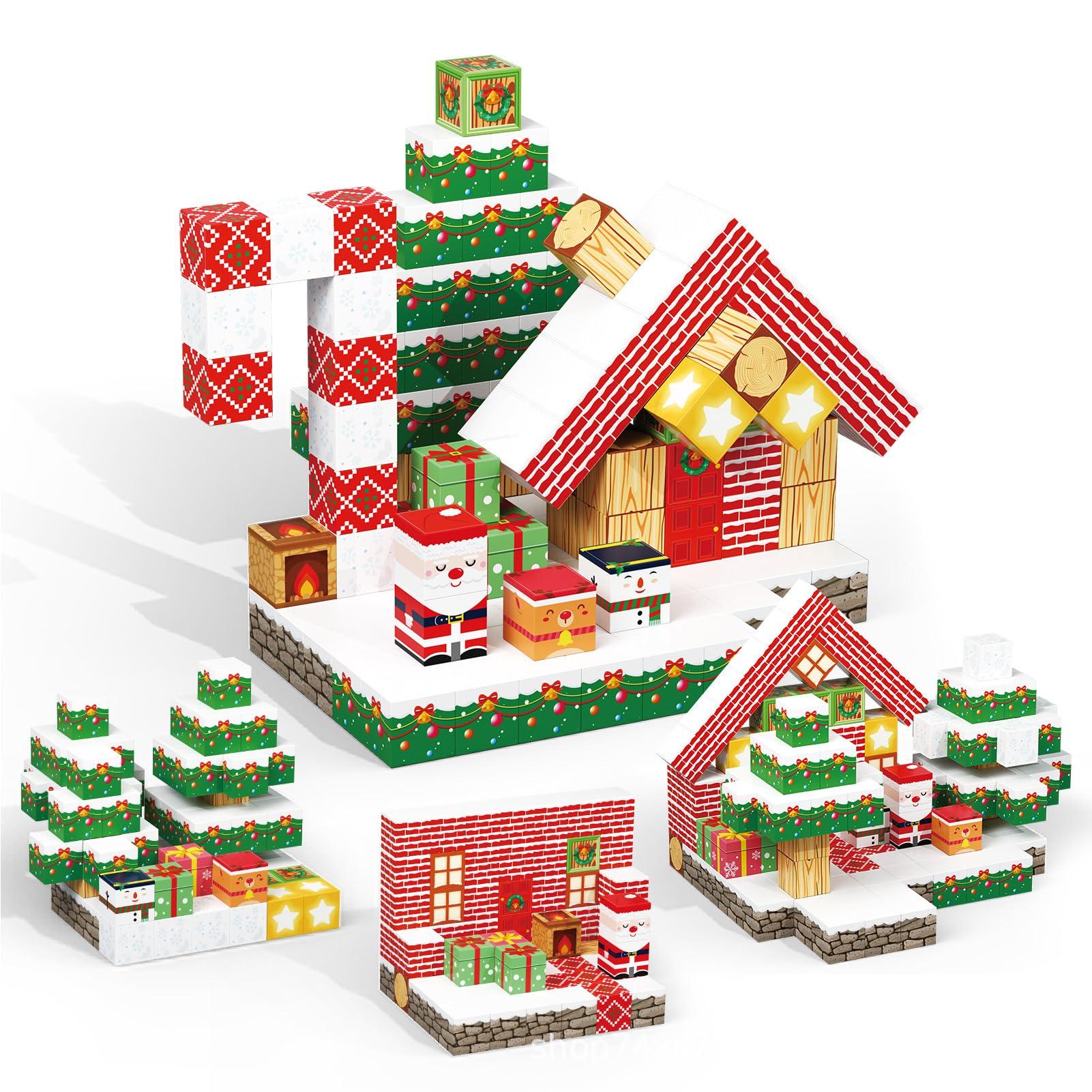 

Магнітні блоки на різдвяну тематику, Набір магнітних блоків у стилі Minecraft, 2 см, Освітня іграшка для учнів початкової школи, Подарунок на день народження, Дошкільний вік