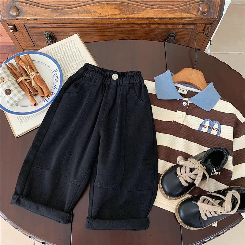 New Autumn Toddler Boys' Korean Style Solid Color Windproof Long Pants