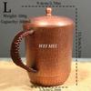 1Pcs Handcrafted Vintage Copper Coffee Mug,Thickened With Lid Camping Cold Drink Cup,Hammer Texture Woven Tea Cup Tableware