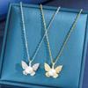 Elegant Butterfly Freshwater Pearl Pendant Necklace
