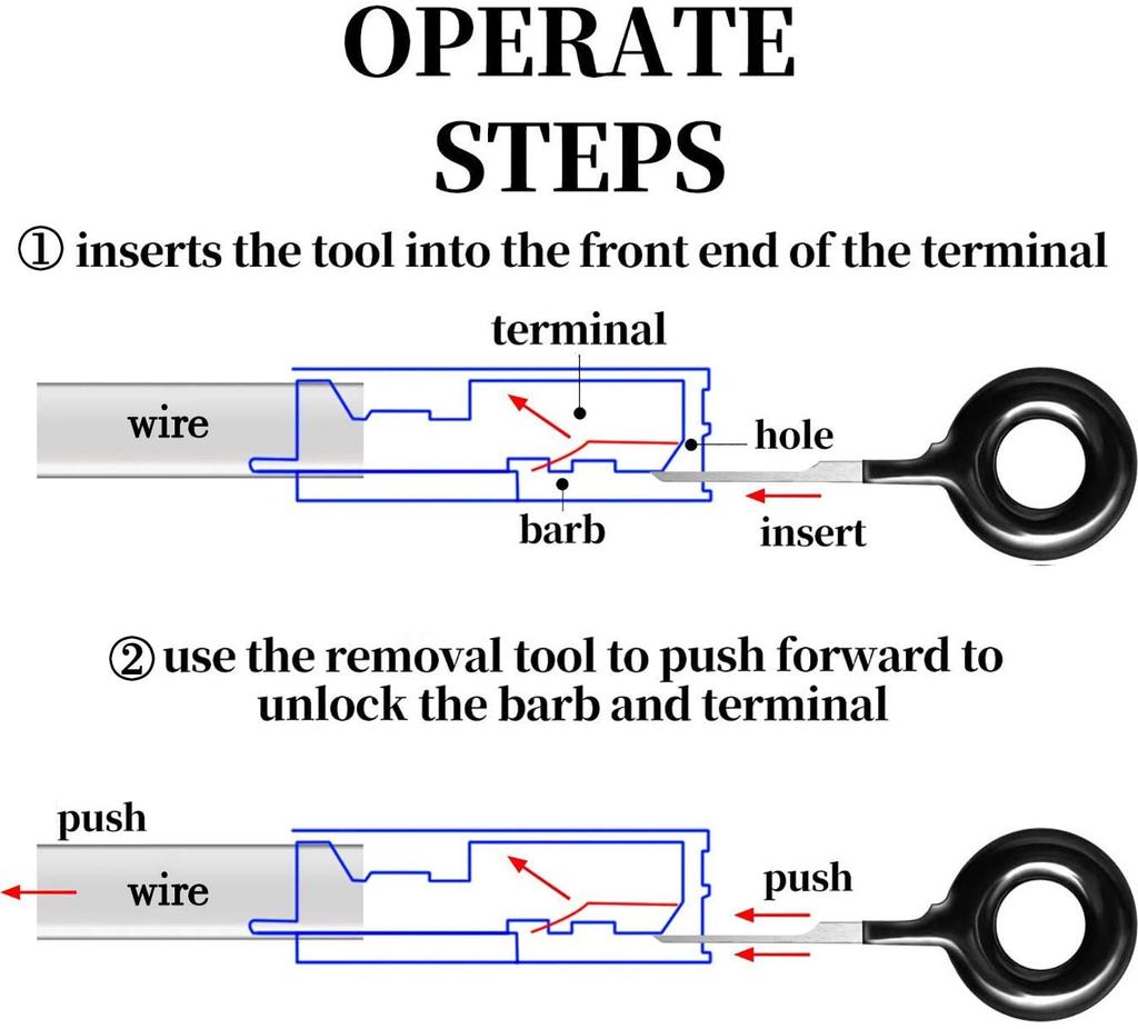 Automotive Plug Terminal Removal Tool Car Electrical Wire Crimp Connector Pin Extractor Kit Key Pin Removal Tools 11/18Pcs/set