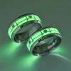 Heart-shaped Titanium Steel Luminous ECG Couple Rings - Unisex European & American Fashion Jewelry