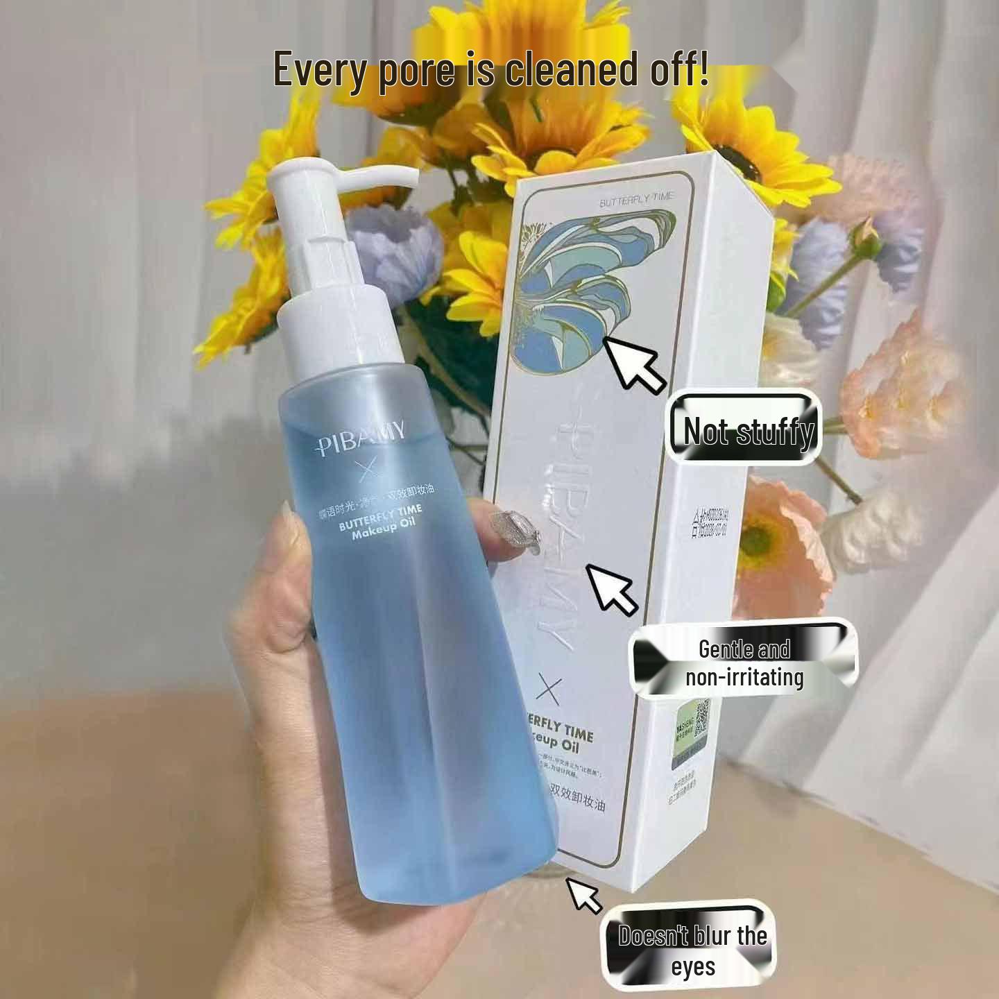 

Butterfly Language Gentle Cleansing Oil: Non-Irritating Makeup Remover for Sensitive Skin - Multi-Effect for Eyes, Lips & Face Dual-Effect Cleansing Oil