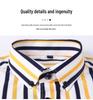 Men's 2025 Elastic Striped Long-Sleeve Slim Fit Korean Shirt - Business Casual, Non-Iron, Comfortable.