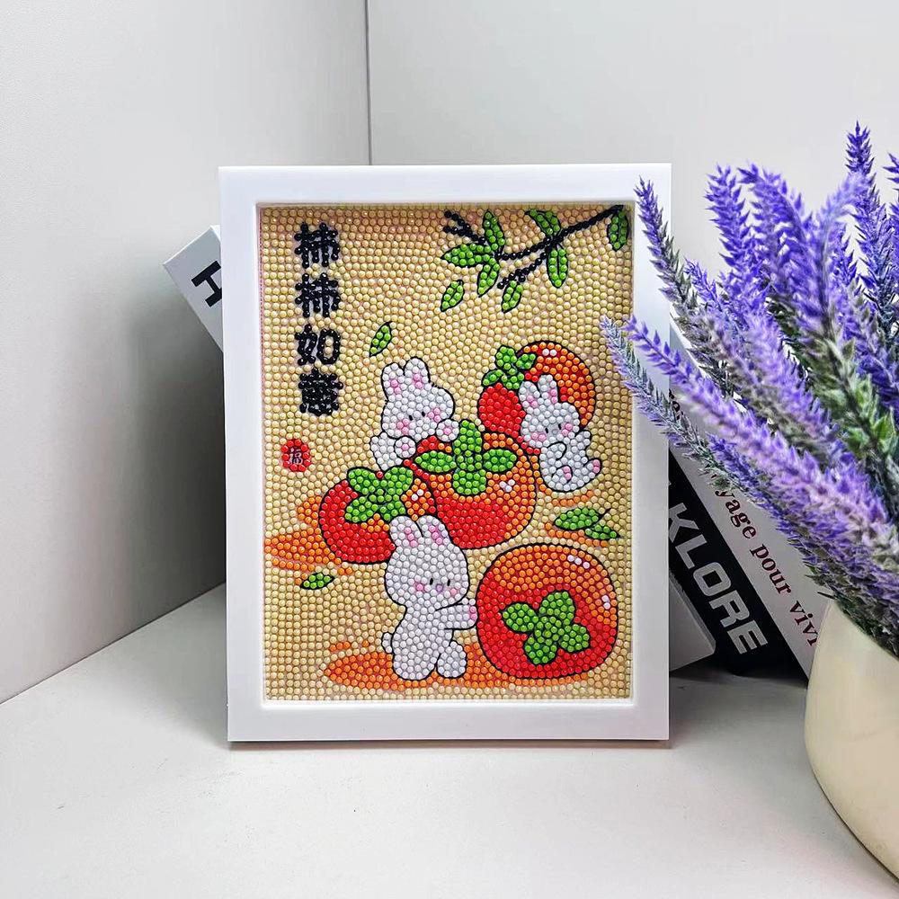17 * 22Cm Cartoon Diamond Painting Children'S Puzzle Handmade Diy Year Of The Horse Living Room Sticker Decorative Painting