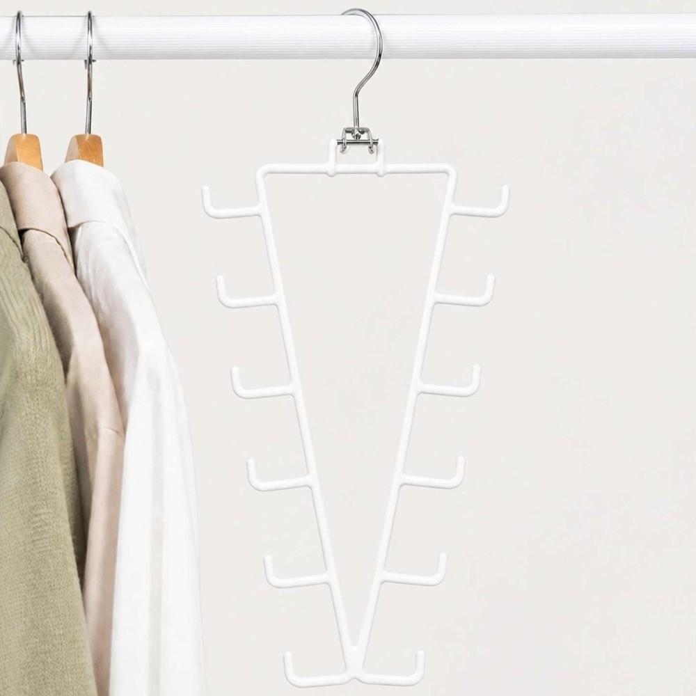 2Pcs 12 Hooks Metal V Shaped Hanger Wall Mounted Laundry Hanger Hat Storage Rack Household