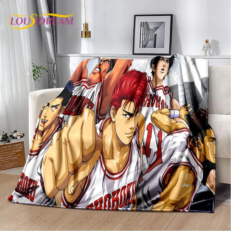 2026 New Cartoon Slam Dunk Anime Basketball Soft Blanket,Soft Throw Blanket for Home Bedroom Bed Sofa Picnic Travel Child Gift