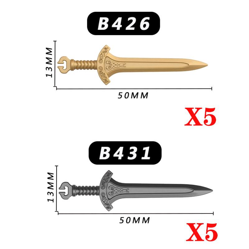 MOC Medieval Military Figures Weapons Building Blocks Knight Soldiers Shield Vest Armor Sword Ax Spear Bricks Toys Children