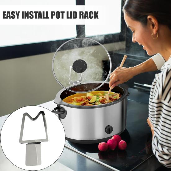 Pot Lid Holder Stable Non-Slip Design Kitchen Countertop Organizer Pot Lid Rest Fits Various Lid Sizes