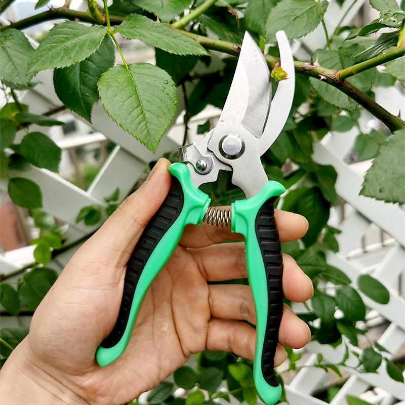 1 st Rostfritt Stål Raka/Böjda Blad Knoppar Kryddväxter Blommor Sax Trädgårdsarbete Handbeskärare Beskärningssax Klippsax