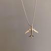 European & American Hip-Hop Airplane Necklace: Retro Versatile Pendant for Men & Women, Perfect for Trendy Outfits and Student Style.