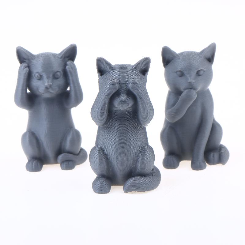 1/3 Stück Drei Weise Nicht Katze Ornament Set Minimalistische Katzenfigur Bedeckte Ohren Mund Augen für Katzenliebhaber Haus Schreibtisch Dekor