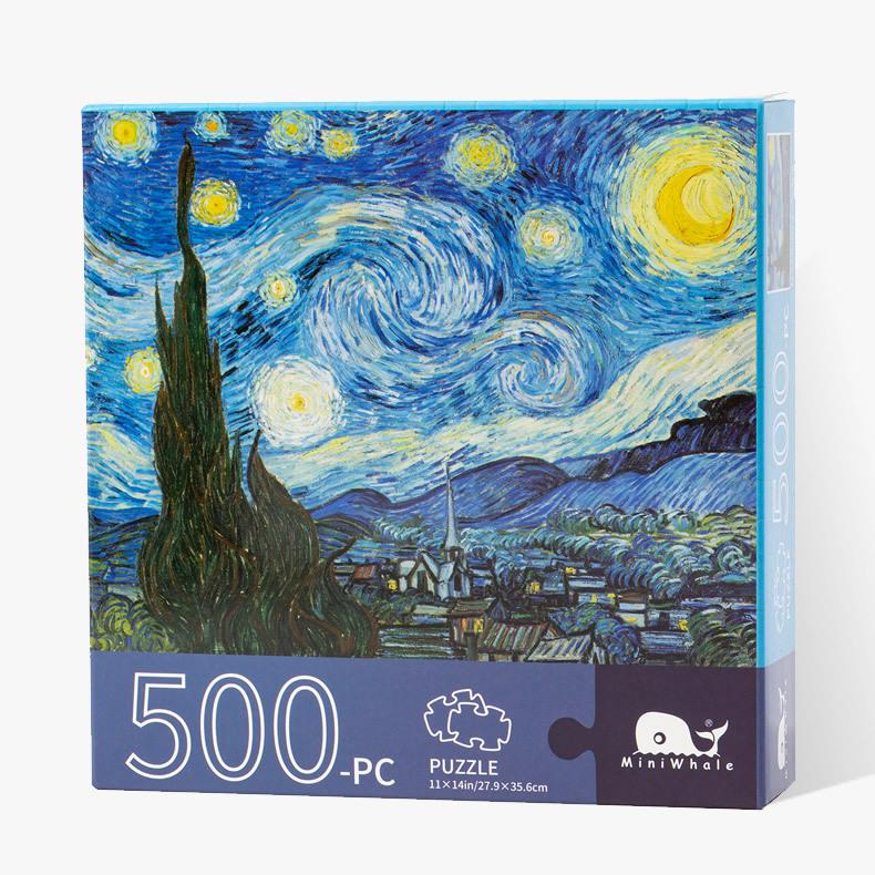 Exquisite Van Gogh Oil Painting Plane Puzzles 500 Pieces, Paper Children'S Puzzles 1000 Pieces