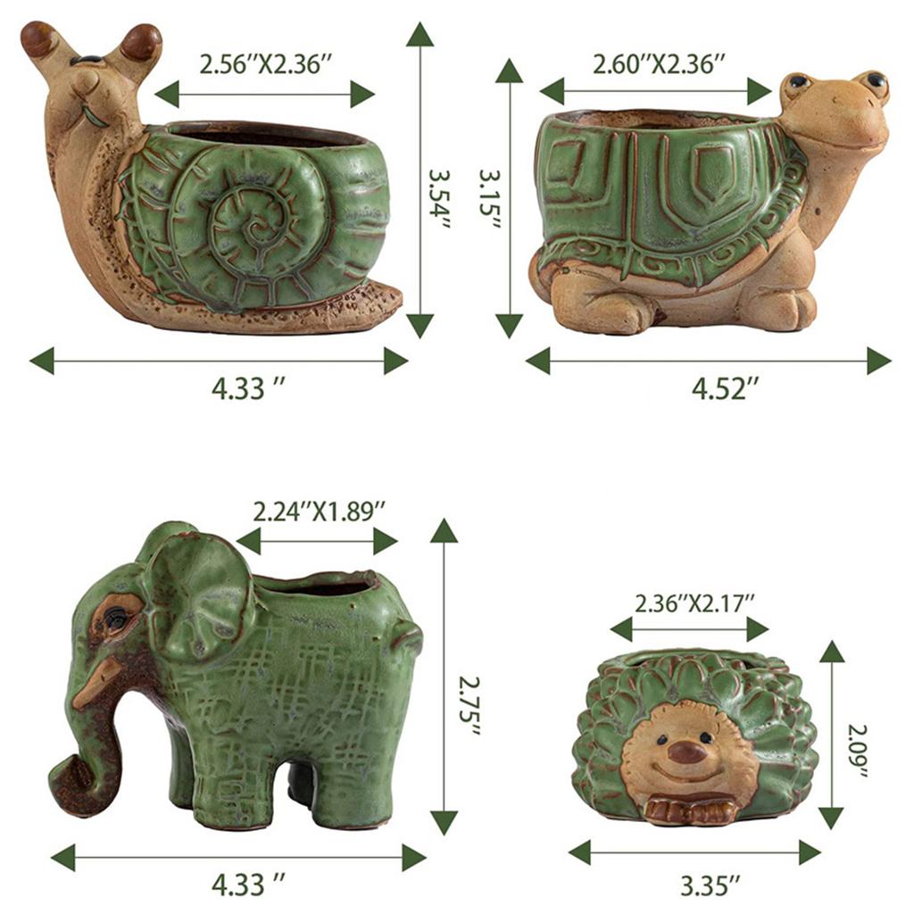 Ceramic Succulent Pot Cartoon Animal Planter Pot for Desk Home Decor