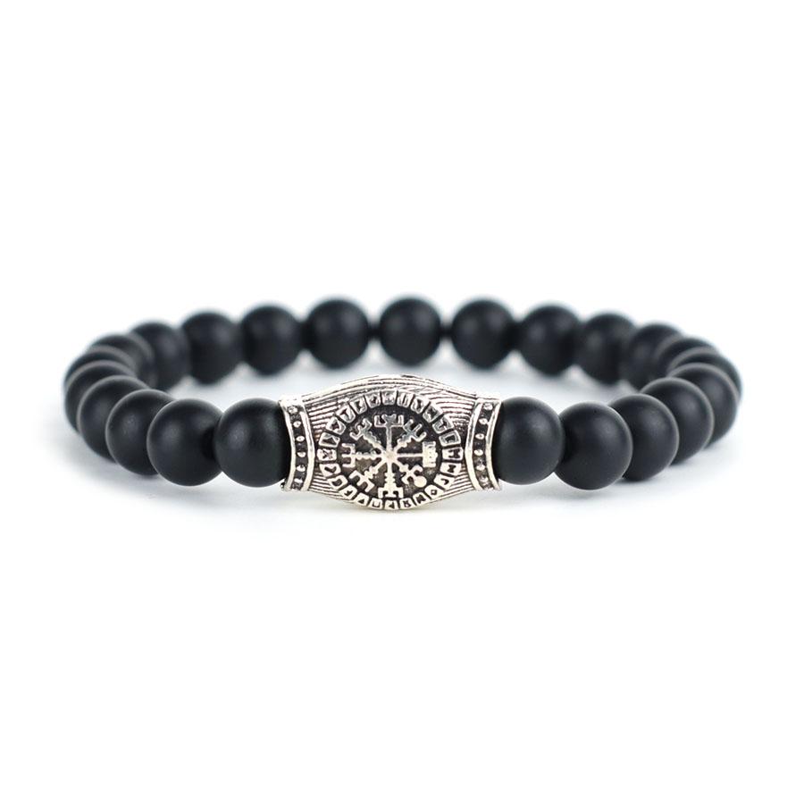 

Noter Retro Men Bracelet 8mm Stone Beaded Braslet 5 Colors Available Meditation Healing Viking Hand Accessories Pulseria Hombre оникс