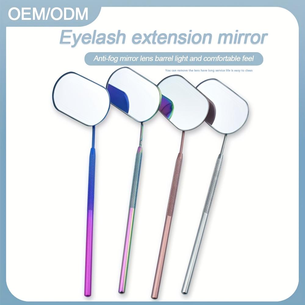 1pc Stainless Steel Makeup Mirror for Eyelash Extensions, Portable Handheld Mirror with Detachable Design, Polished Finish, Flower-Themed Frame