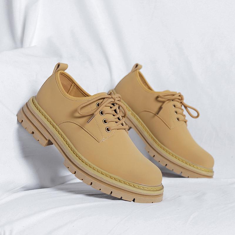 British Style Fashionable Work Shoes Men's Genuine Leather Shoes Thick Soles Wear-resistant Men's Oxford Shoes Elevated Design