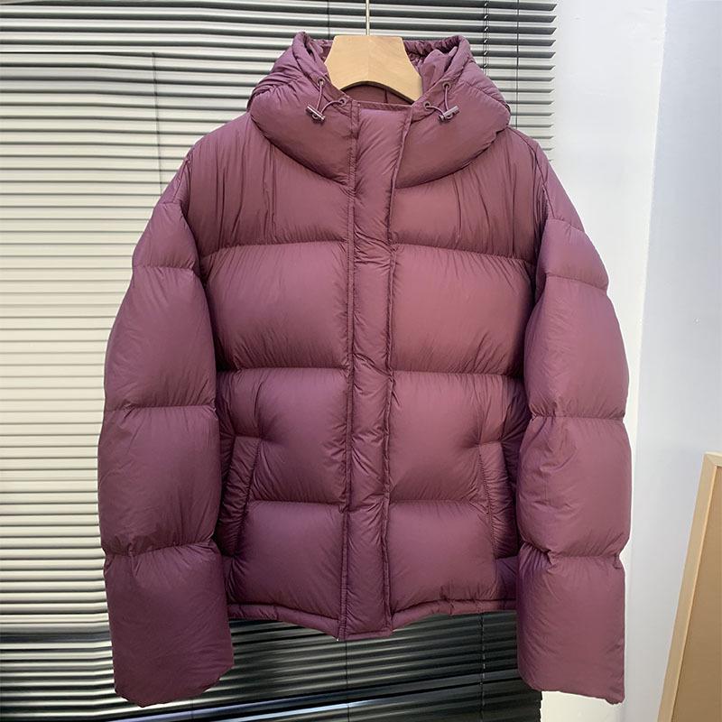 95% White Duck Down Women's Short Winter Hooded Jacket 2025 - Light Luxury Petite Puff Coat