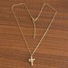 Módní choker náhrdelník s robustním přívěskem s křížky z nerezové oceli, šperkový doplněk pro trendy ženy a dívky