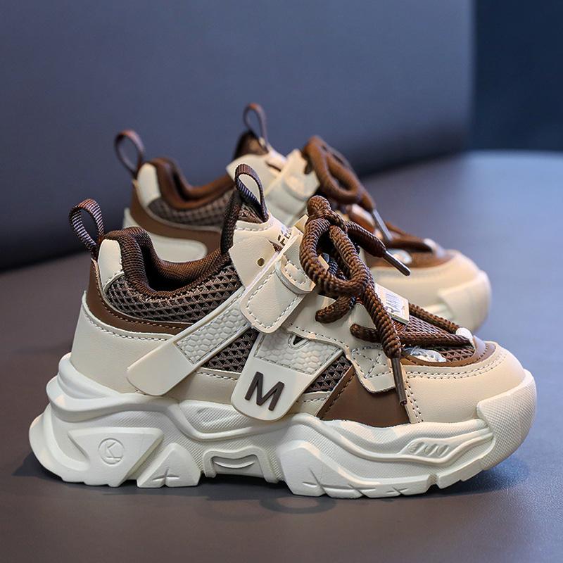 

Boys shoes spring 2025 new children s mesh sports shoes medium and large children s boys popular dad shoes soft sole tide 31 [Inner Length 19.5CM] хаки