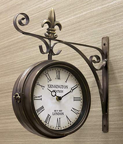 Станционные часы Bosside Настенные часы/Настенные часы, Бронза/Большие, Двусторонние часы, Стильные часы, Антикварные, Скандинавский стиль, Двусторонние часы