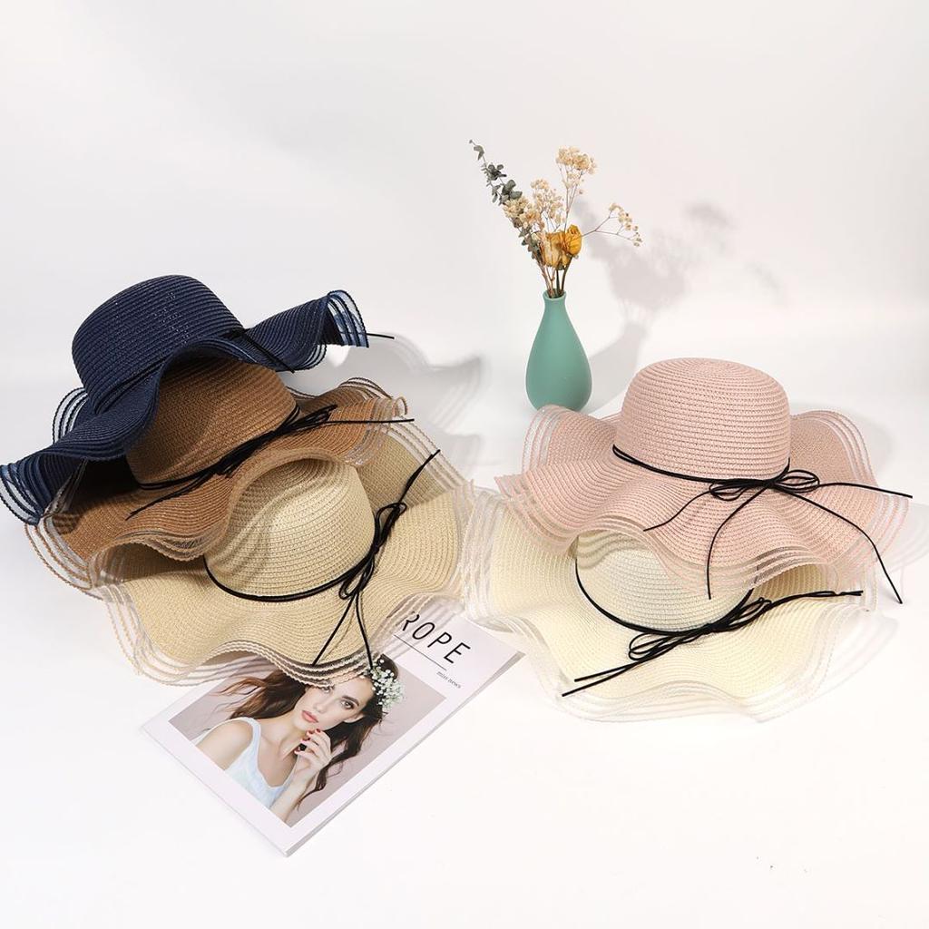 New Creative Wave Edge Ladies Sunscreen Beach Hat Straw Outdoor Sun Hat Fairy Straw Hat