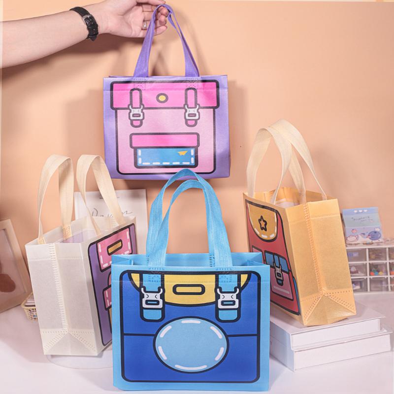 5Pcs Children'S Birthday Gifts Bag Cartoon Nonwoven/Plastic Snack Candy Lunch Handbag For Kids Gift Bag