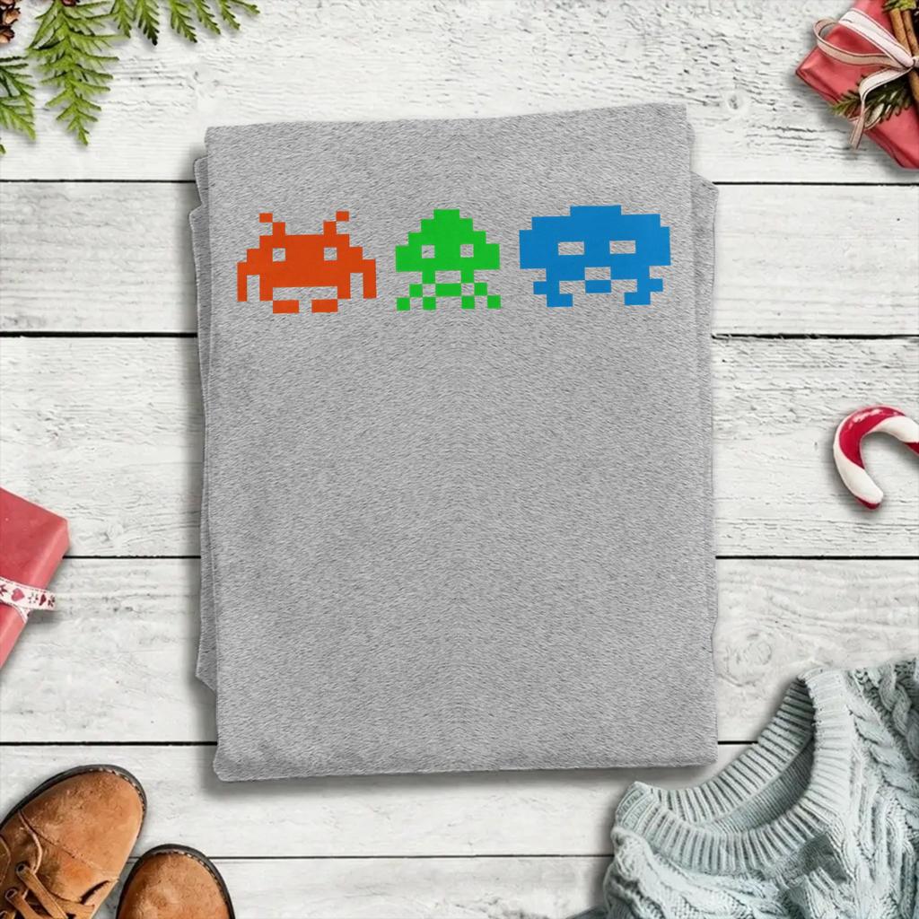 Space Invaders Cotton TShirt For Unisex Summer Aesthetic T Shirts O Neck Hipster Tee Shirt Big Size Hot Sale Clothes