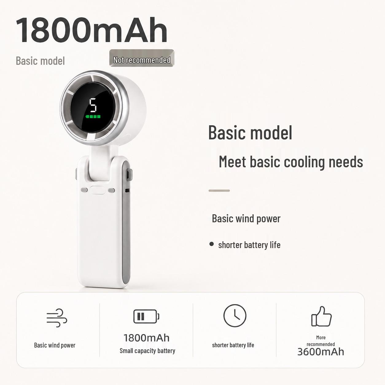 Compact USB Rechargeable Folding Fan with Powerful Airflow and Long Battery Life