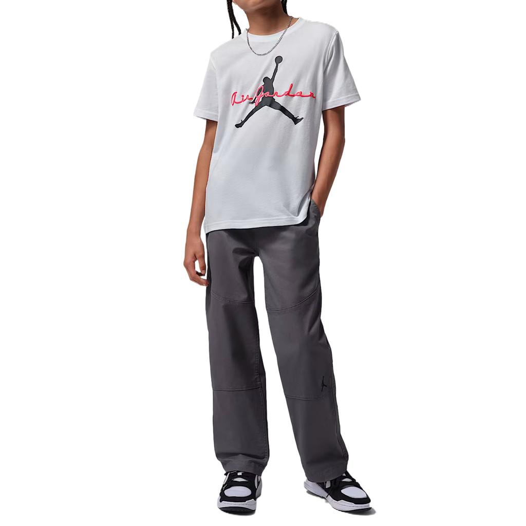 Jordan Flight Essentials T-Shirt Solid Color Short Sleeve Crew Neck Kids tops IU5291-100