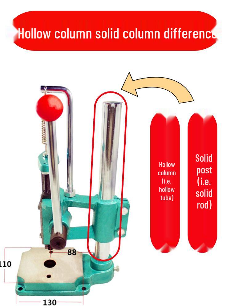 Silent Manual Leather Cutting Machine with Diamond & Round Awl Accessories for Small Hand Press Assembly