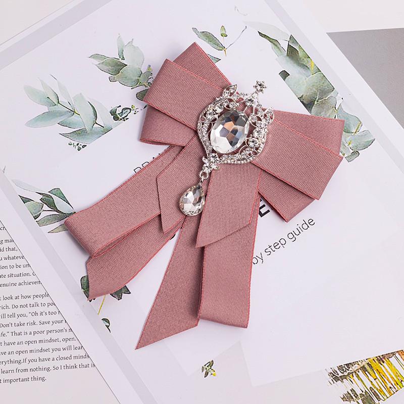 Japanese Art Style Dress Pin With Water Drill And Bow Knot For Adult Women