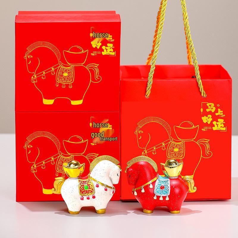 Year of the Horse Zodiac Gift Set: Contemporary Horse Ornament Souvenir