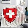 Switzerland National Football Printed Flannel Blanket, Soft Throw for Bedroom Sofa, Washable,soccer Fan Merchandise, Great Gift.