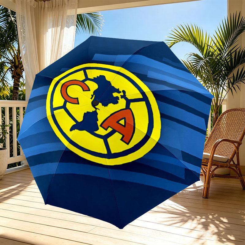 Club America Print Automatic Open Close Umbrella, Portable Foldable Umbrella, for Outdoor Commute Camping Trip, Ideal Birthday Gift