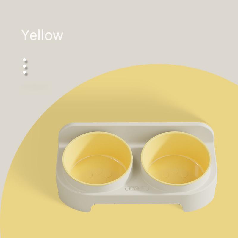 Slanted Double Bowl Cat Food Basin Non-Slip Anti-splash Removable Eco-Friendly PP Pet Food Water Bowls Comederos Para Perros
