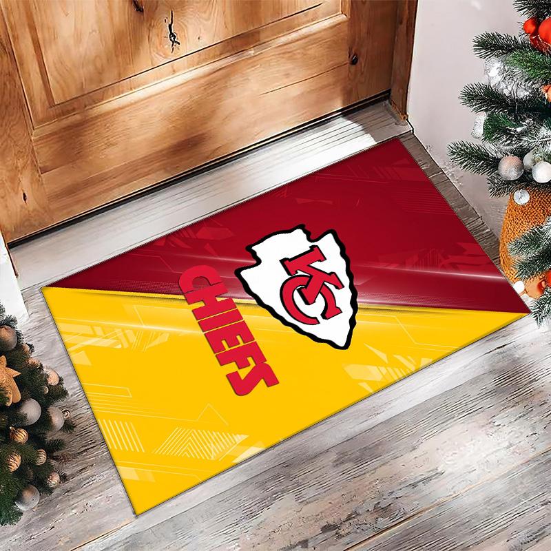 Tappeto in Velluto di Cristallo Kansas City Chiefs Morbido Anti?Tappetino Antiscivolo Comodo per Casa Soggiorno Camera da Letto Tappeto Decorativo