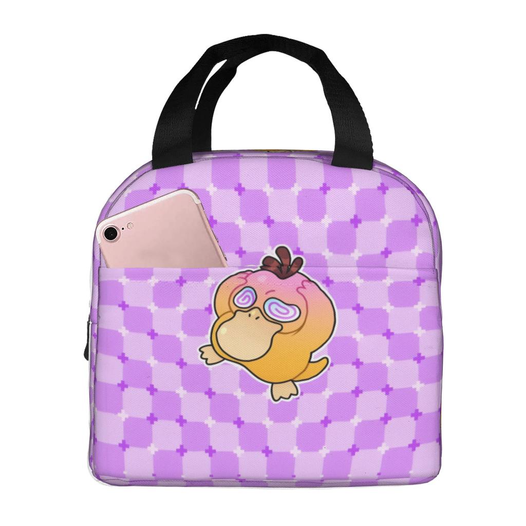Custom P-Psyducks Insulated Lunch Tote Bag for Women Men Cartoon Resuable Cooler Thermal Bento Box Outdoor Camping Travel