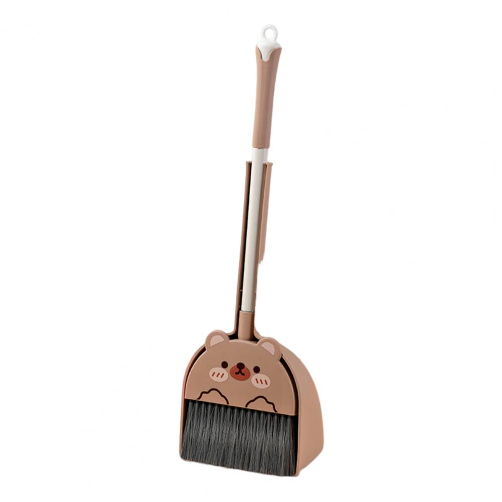 54cm Kids Broom and Dustpan Set Cleaning Brush Cartoon Animal Shape Toddler Broom Dustpan Set Children Cleaning Toy Accessories