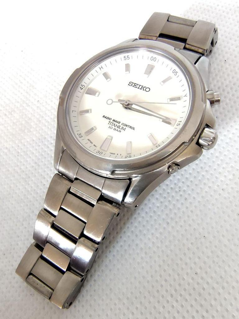 [USED] Seiko Navy Titanium Radio-Controlled Watch, Battery, 5B21-0AB0